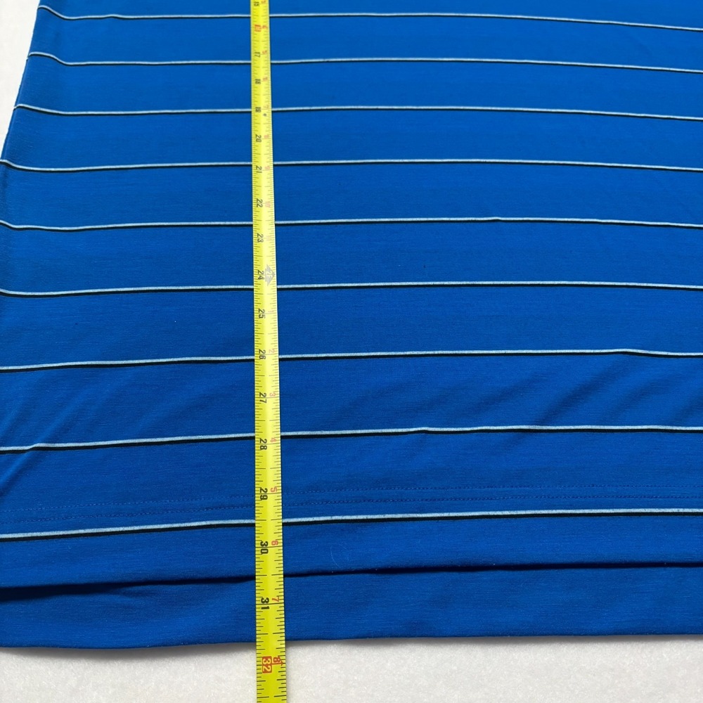 FootJoy FJ Golf Polo Shirt Mens L Blue Stripe Short Sleeve Performance Athletic - Picture 5 of 6